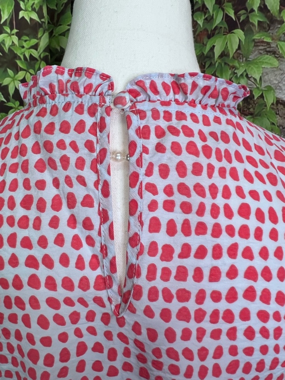 THML Powder Blue and Pink Ruffled Blouse, S - Picture 7 of 12